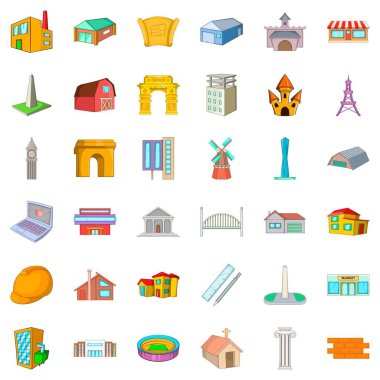 Bina Icons set, karikatür tarzı