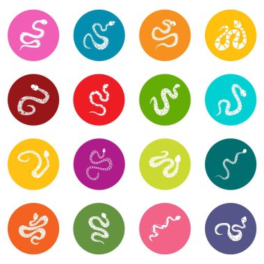 Birçok renk kümesi simgeleri yılan