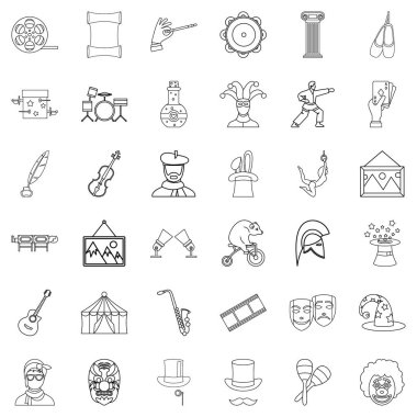Icons set, anahat stili göster
