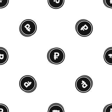 Para Rublesi desen sorunsuz siyah