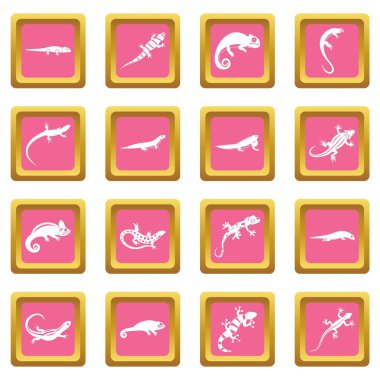 Kertenkele simgeler pembe