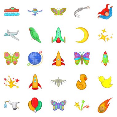 Fligh Icons set, karikatür tarzı