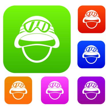 Askeri metal kask koleksiyonu ayarla