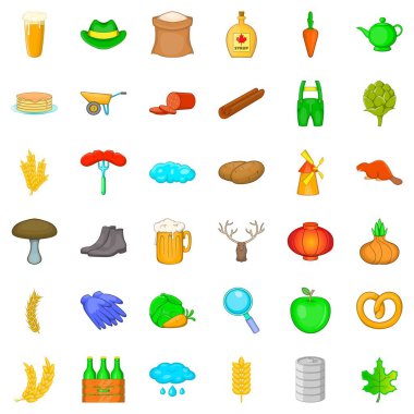 Soğuk hava Icons set, karikatür tarzı