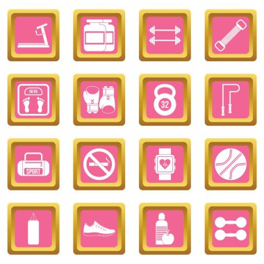 Spor salonu simgeler pembe