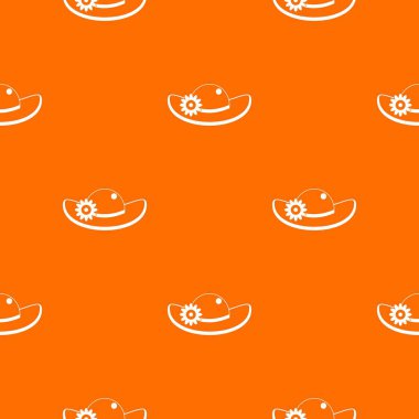 Çiçek desenli şapka sorunsuz herhangi bir tasarım için turuncu renkte yineleyin. Vektör geometrik çizim