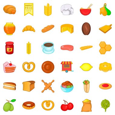 Icons set kaynar, karikatür tarzı