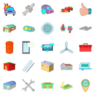Icons set döken. Beyaz arka plan üzerinde izole web için 25 döken vektör simge kümesi çizgi film