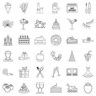 Icons set kutluyor, anahat stili