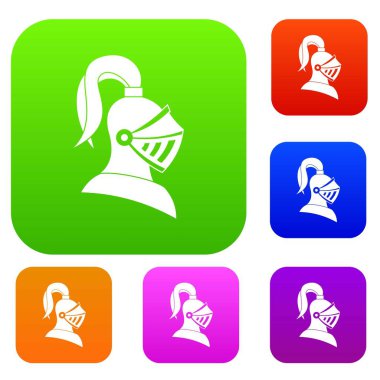 Ortaçağ kask koleksiyonu ayarla