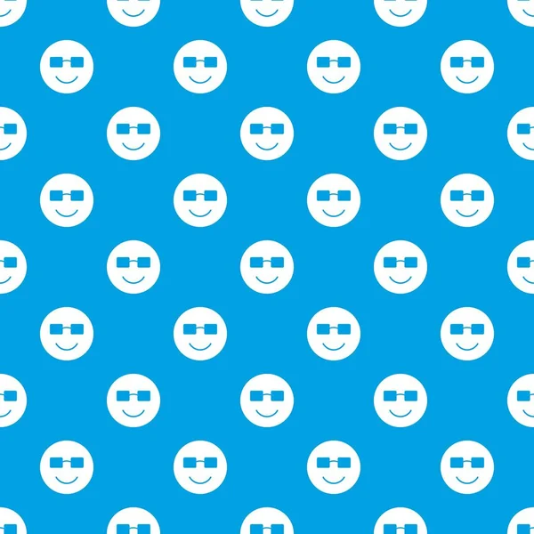 Emotpattern souriant bleu sans couture — Image vectorielle