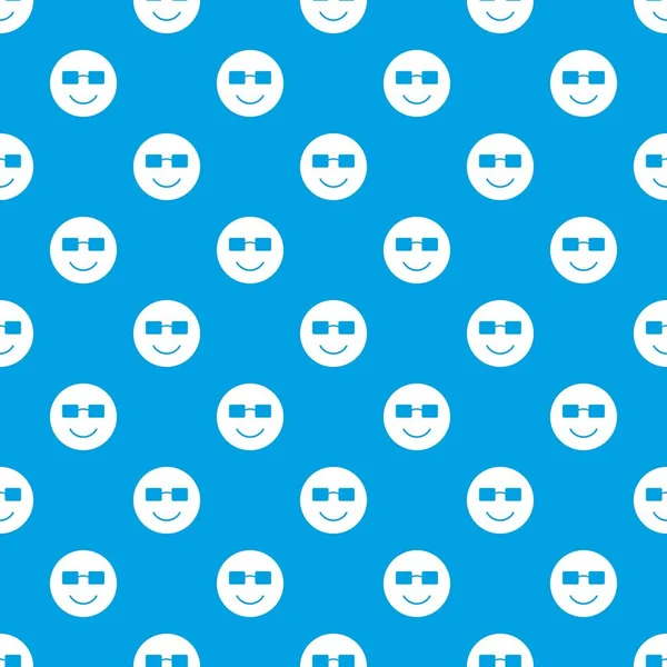 Sonriente emotpattern sin costuras azul — Archivo Imágenes Vectoriales