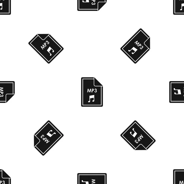 Archivo MP3 patrón sin costura negro — Archivo Imágenes Vectoriales
