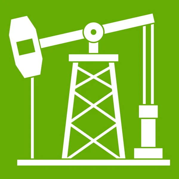 Olja derrick ikonen grön — Stock vektor
