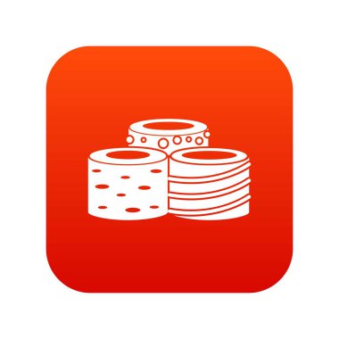 Lezzetli Türk lokumu simgesi dijital kırmızı