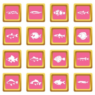 Sevimli balık simgeler pembe