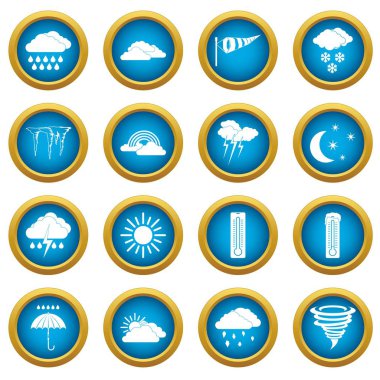 Hava simgeleri mavi daire kümesi