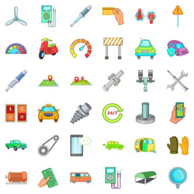 Römork Icons set, karikatür tarzı