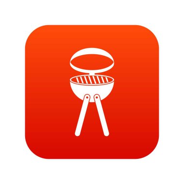 Barbekü ızgara simgesi dijital kırmızı