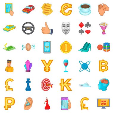 Kartları Icons set, karikatür tarzı