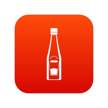 Şişe ketçap simgesi dijital kırmızı