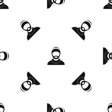 Sakallı adam avatar desen sorunsuz siyah