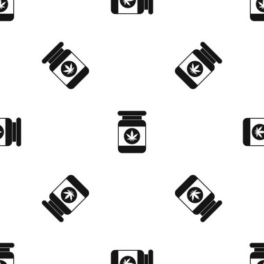 Toz esrar desen sorunsuz siyah kavanoz