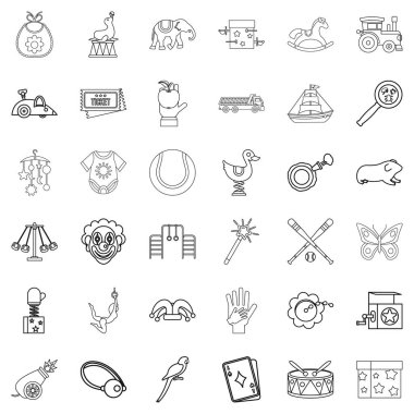 Oyuncak Icons set, anahat stili