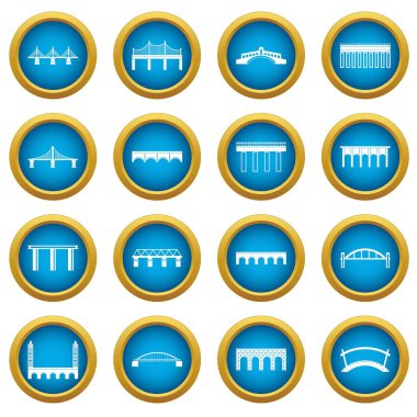 Köprü simgeleri mavi daire kümesi