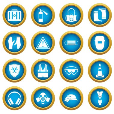 Emanet simgeleri mavi daire seti