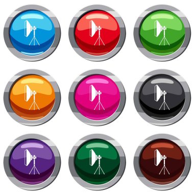 Stüdyo aydınlatma ekipmanları 9 koleksiyonu ayarla