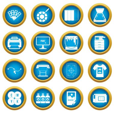 Simgeleri mavi daire kümesi yazdırma