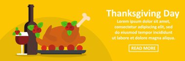 Şükran günü afiş yatay kavramı