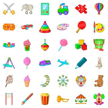 Şemsiye Icons set, karikatür tarzı