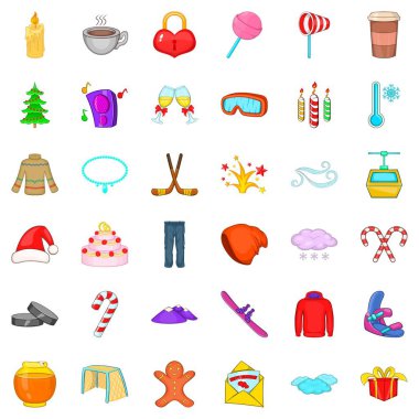 Noel Baba simgeler ayarla, tarzı çizgi film