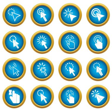 Fare işaretçisini simgeler mavi daire seti