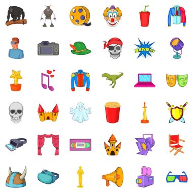 Medya Icons set, karikatür tarzı