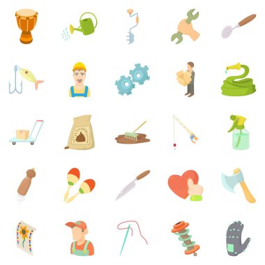 Zanaat Icons set, karikatür tarzı