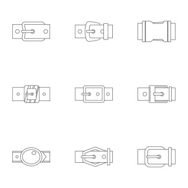 Kemer tokası simge seti, anahat stili