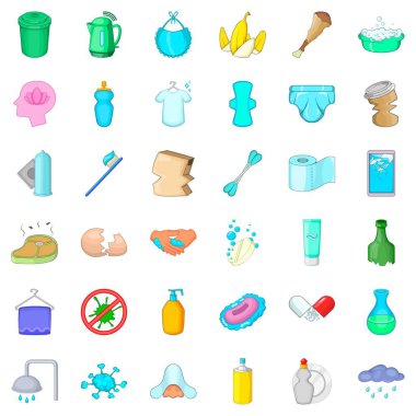 Çöp Icons set, karikatür tarzı