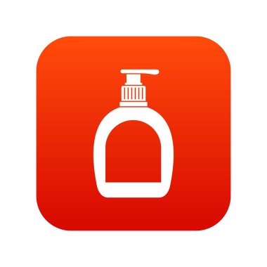 Sıvı sabun simgesi dijital kırmızı şişe