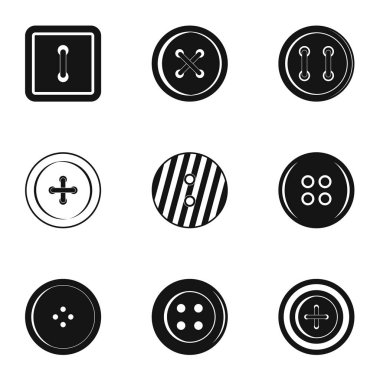 Simge seti, basit tarzı kıyafetler düğme