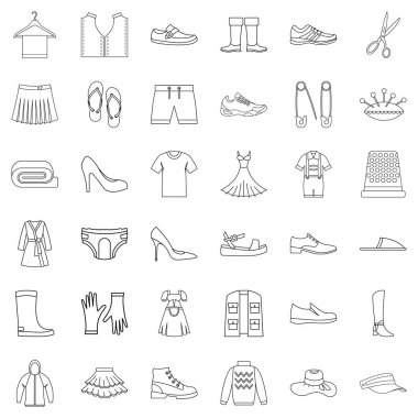 Yaz Icons set. Beyaz arka plan üzerinde izole web için 36 yaz vektör simgeleri anahat tarzı