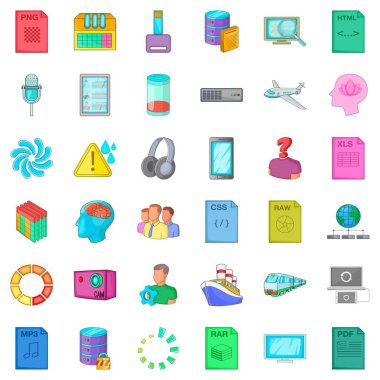 Icons set İndiriyor, karikatür tarzı