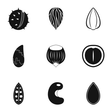 Fındık simge seti, basit tarzı