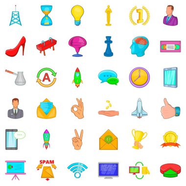 Seminer Icons set, karikatür tarzı