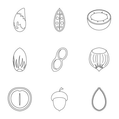 Fındık simge seti, anahat stili