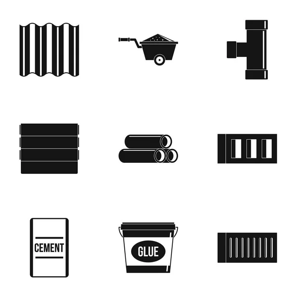 Conjunto de ícones de ferramenta de construção, estilo simples —  Vetores de Stock