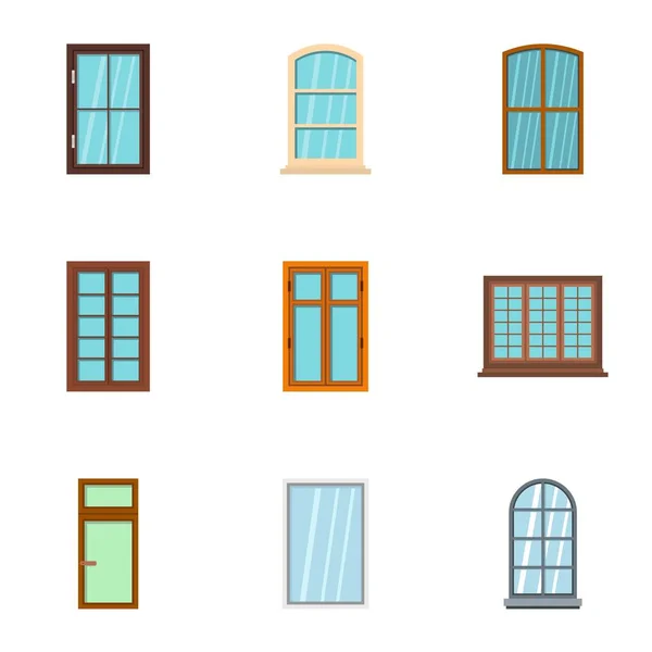 Conjunto de ícones de janela, estilo plano —  Vetores de Stock