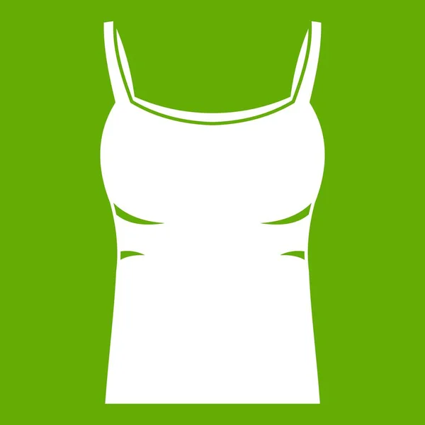 Débardeur femme blanc icône verte — Image vectorielle